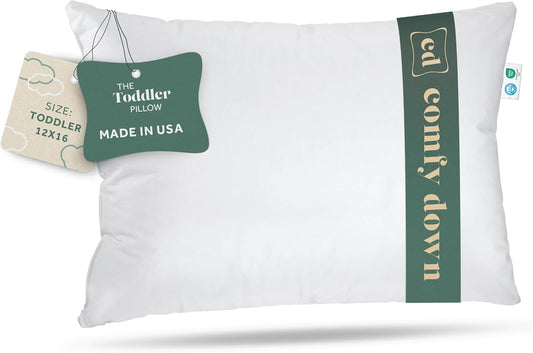 ComfyDown Toddler Pillow for Kids - Soft Goose Down Support