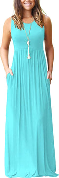 Women's Loose Damask Maxi Dress with Pockets - Comfortable Fit