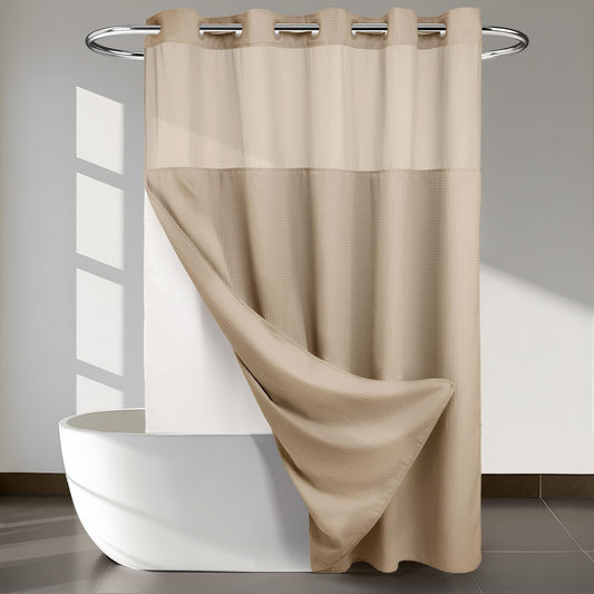 River Dream Heavyweight Dotted Waffle Weave Shower Curtain