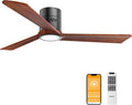 DAMINY 52 in Solid Wood Low Profile Ceiling Fan with Light - Quiet