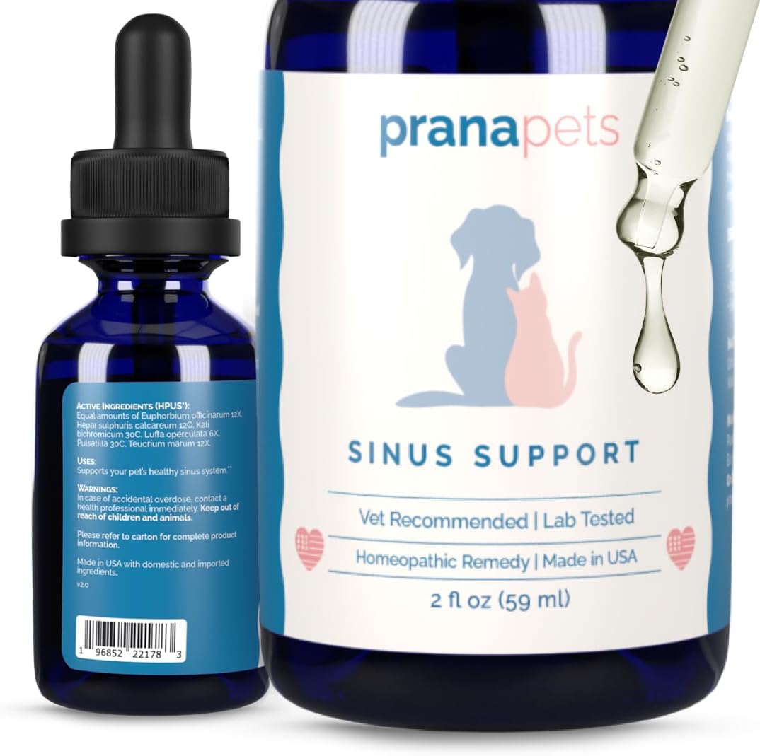 PranaPets Sinus Support Liquid Supplement for Pet Congestion Relief