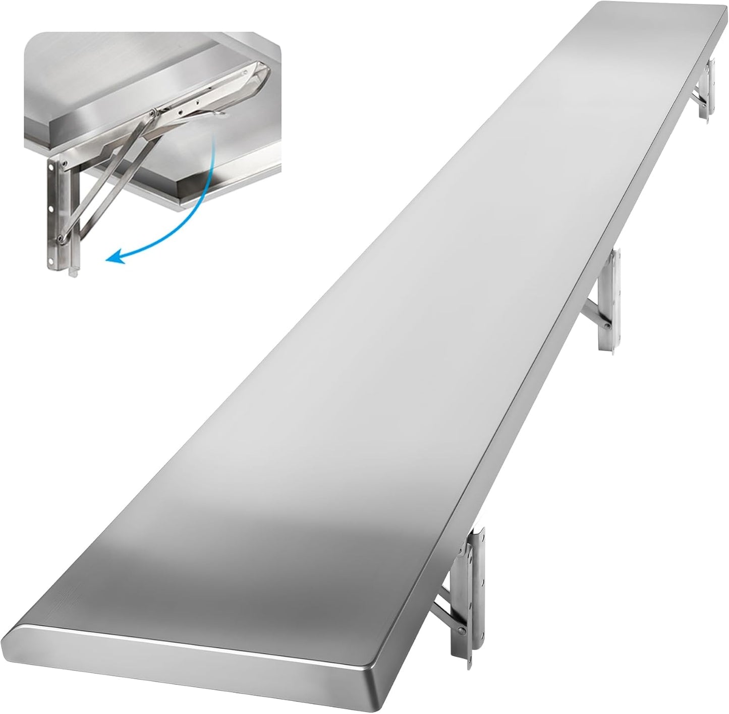 Folding Concession Shelf 68in x 12in for Food Serving Needs