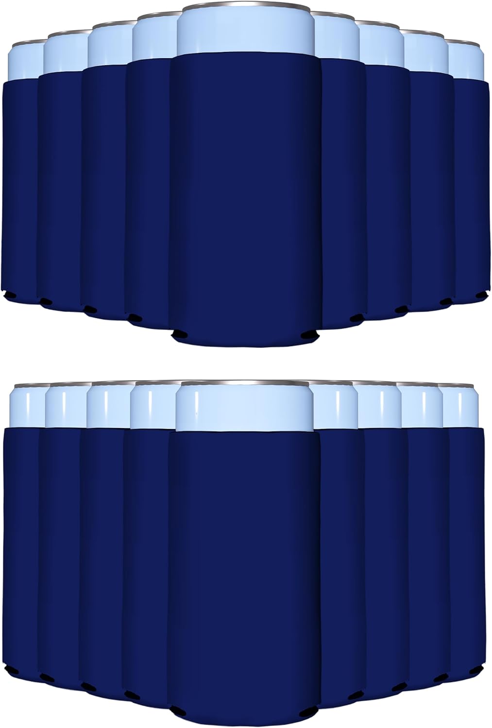 PartyPrints 200 Pack Navy Blue Blank Slim Can Cooler Sleeves