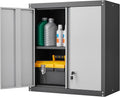 Lockable Wall Storage Cabinet for Garage - Metal Floating Unit