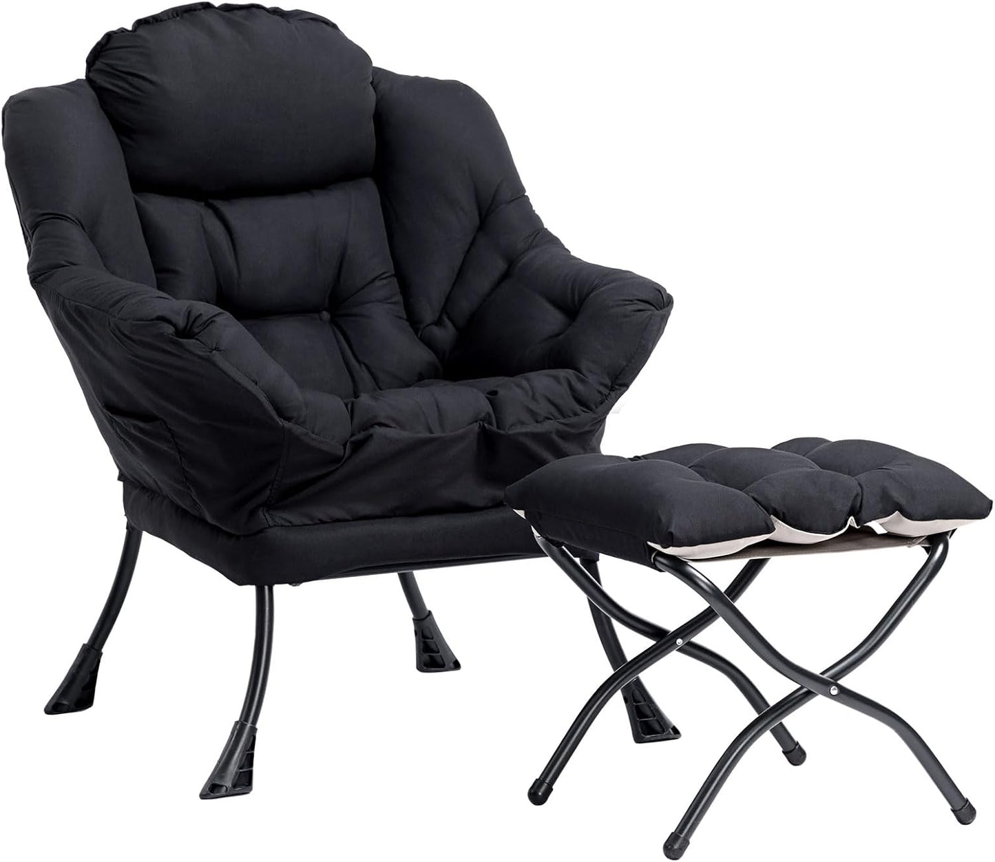 HollyHOME Lazy Chair with Foldable Ottoman for Ultimate Comfort