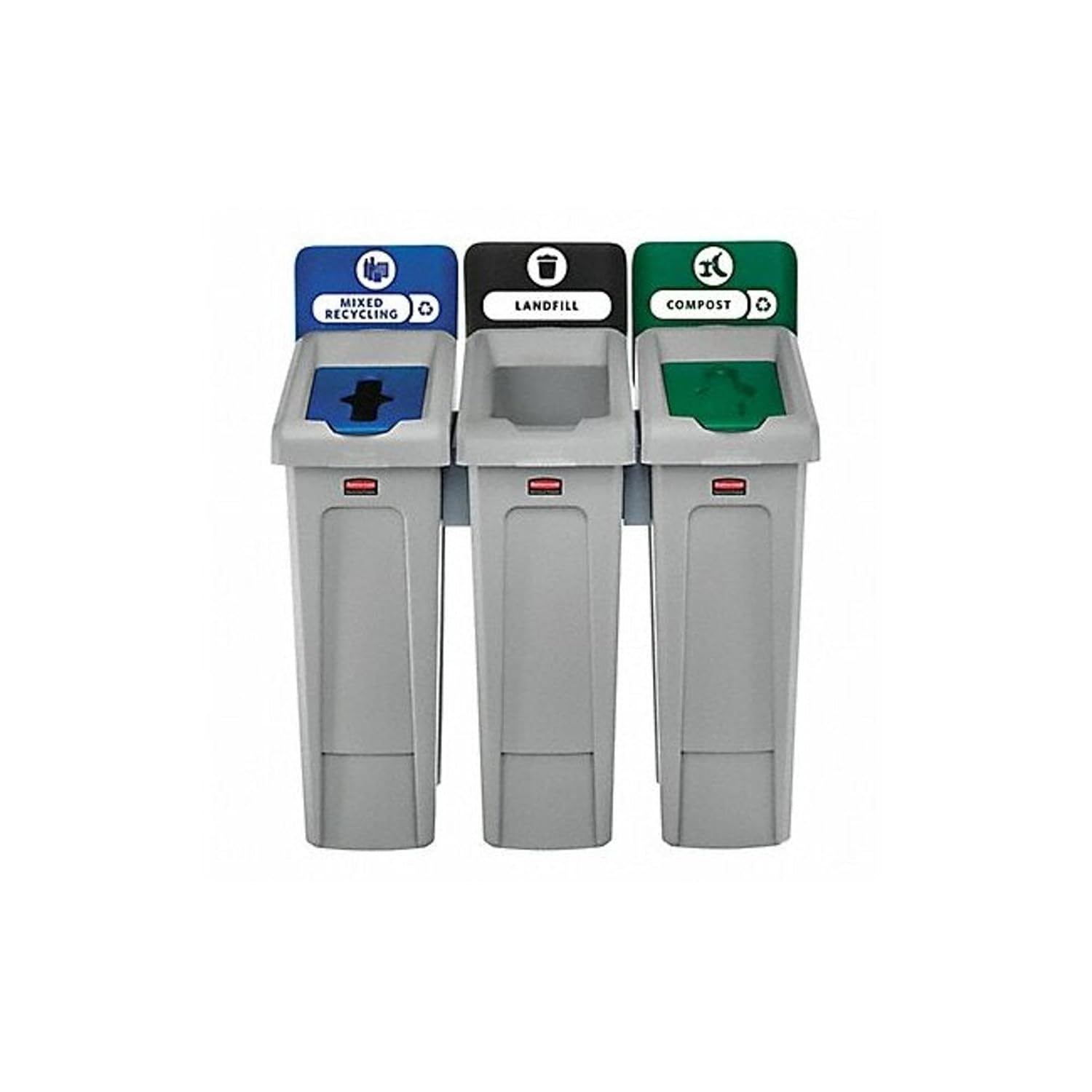 SLIM JIM 3-Stream Recycling Station for Efficient Waste Sorting 23 Gal