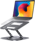Adjustable Laptop Stand Grey with 360 Rotating Base - Foldable