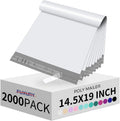 Fuxury 14.5x19 in Poly Mailers 2000 Pack - Durable, Waterproof Mailers