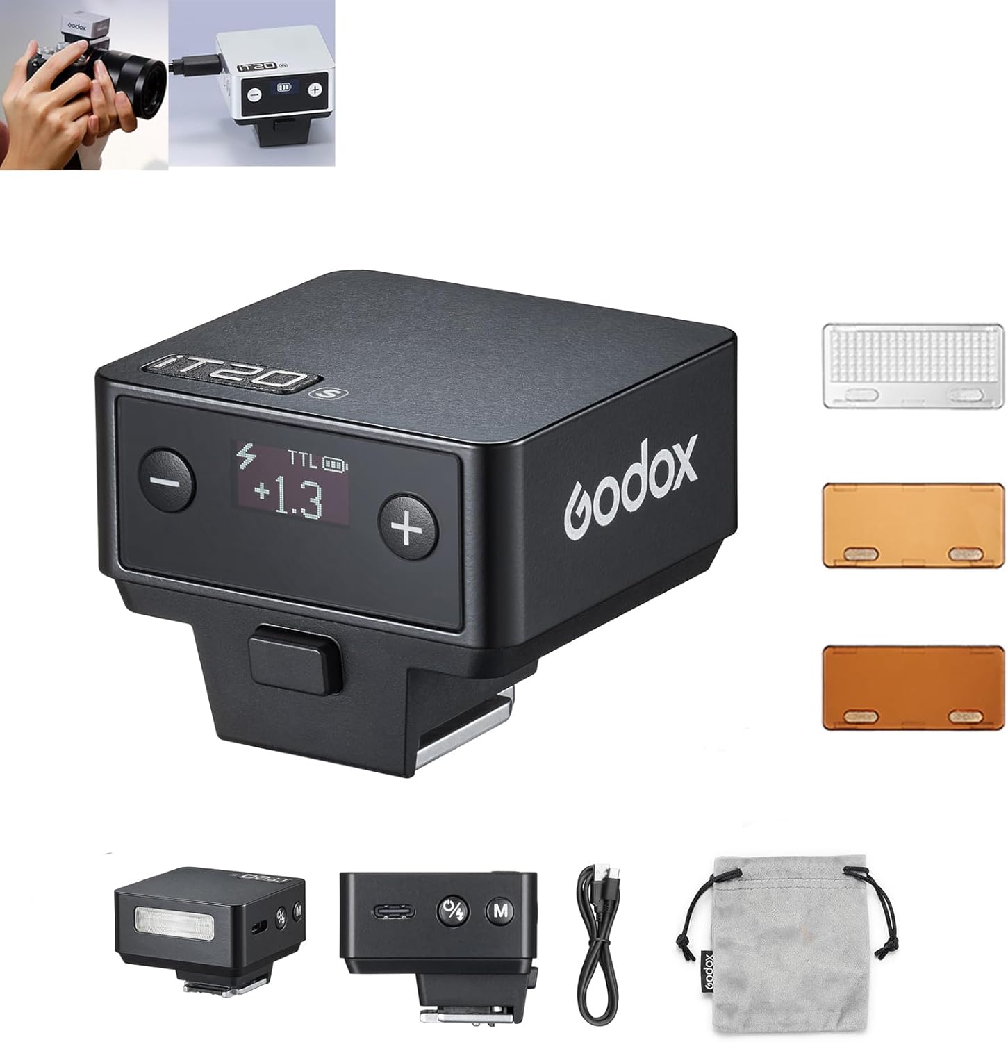 Godox IT20 Mini Camera Flash for Sony - Compact & Powerful