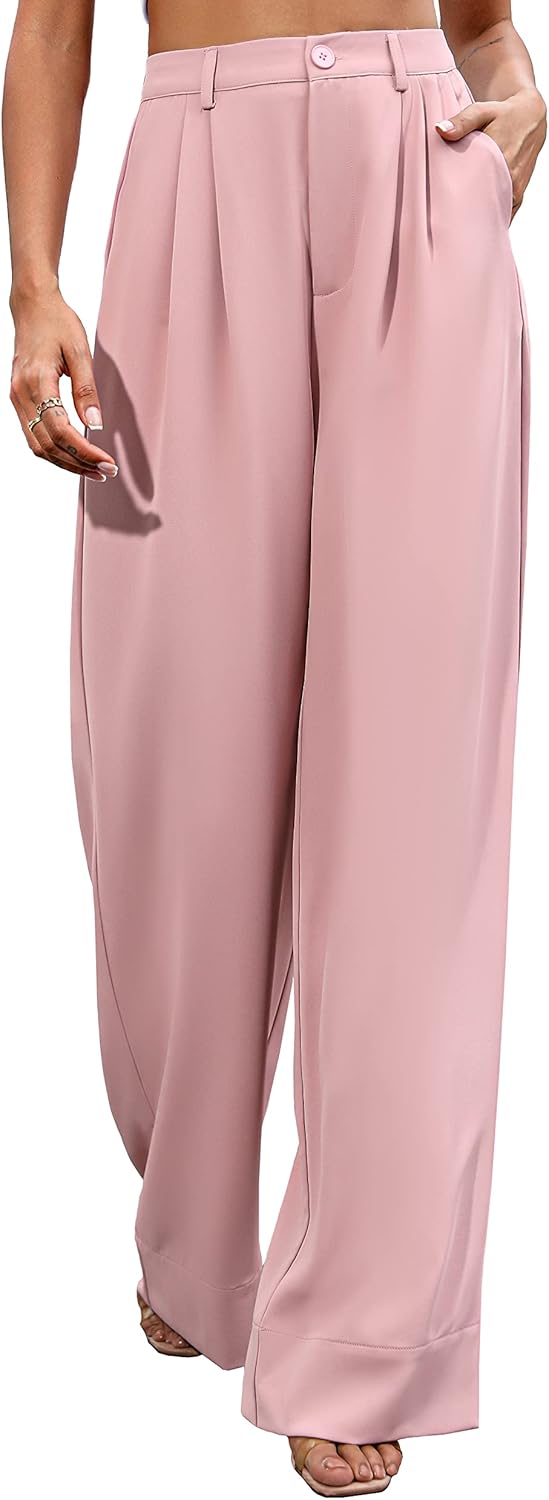 Women's High Waist Casual Wide Leg Palazzo Pants for Office