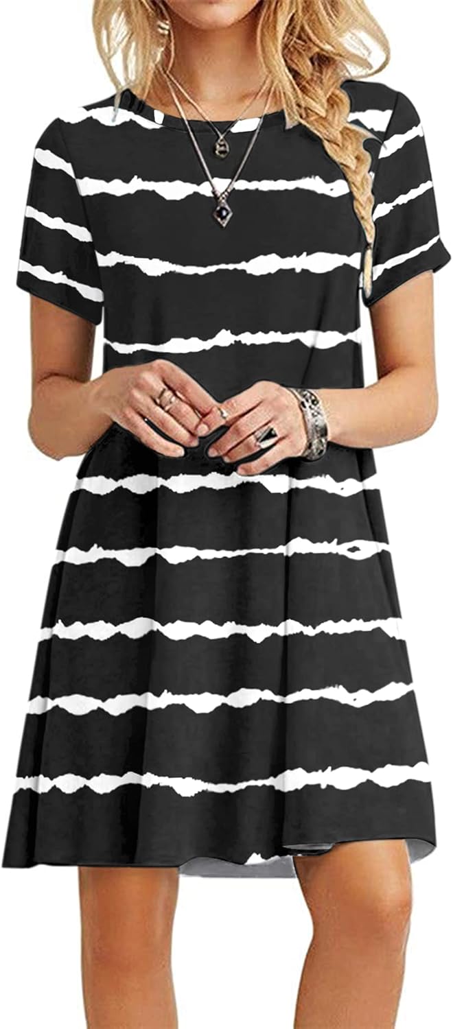 MOLERANI Women's Casual Plain T-Shirt Loose Dress for All Occasions