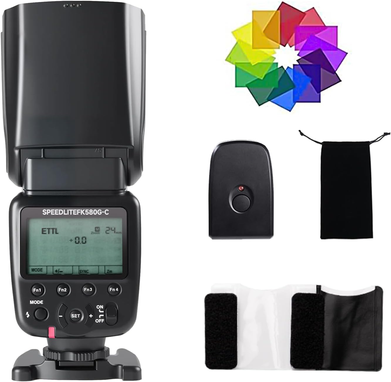 PHOTOOLEX Flash Speedlite with Wireless Trigger for Canon Cameras