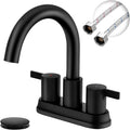 Two Handle 4 in Black Bathroom Faucet - Durable Matte Finish