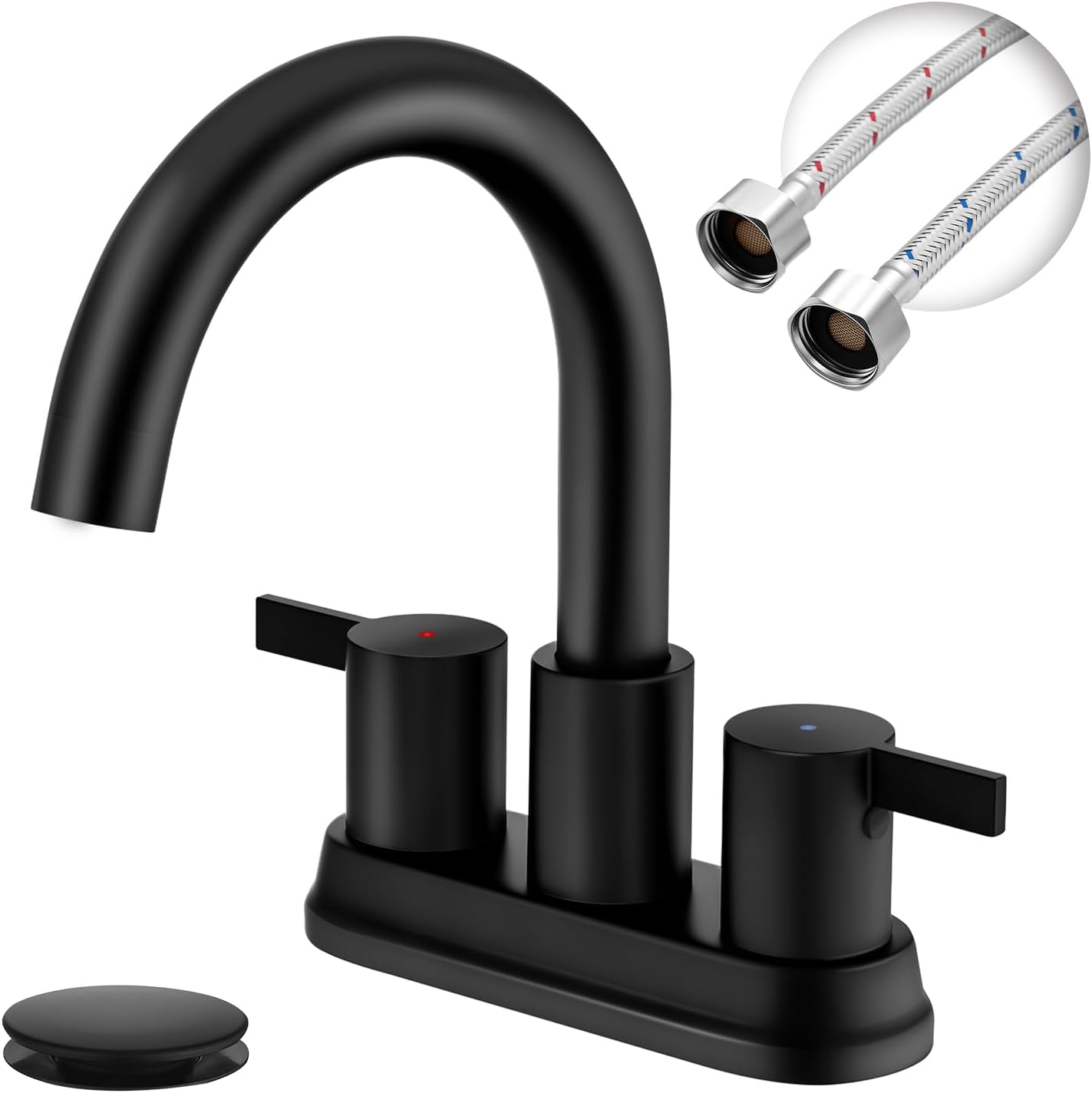 Two Handle 4 inch Black Bathroom Faucet for Stylish Sinks
