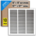 18x18 Steel Return Air Grille 10 Pack - Durable White Vent Cover