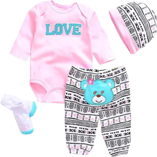 Pink Baby Outfits for 20-22 Reborn Dolls - NPK Baby Sets