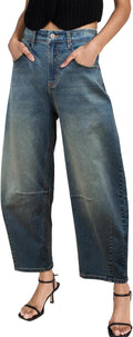 Sidefeel Barrel Jeans Wide Leg Y2k Baggy Mid Rise Ankle