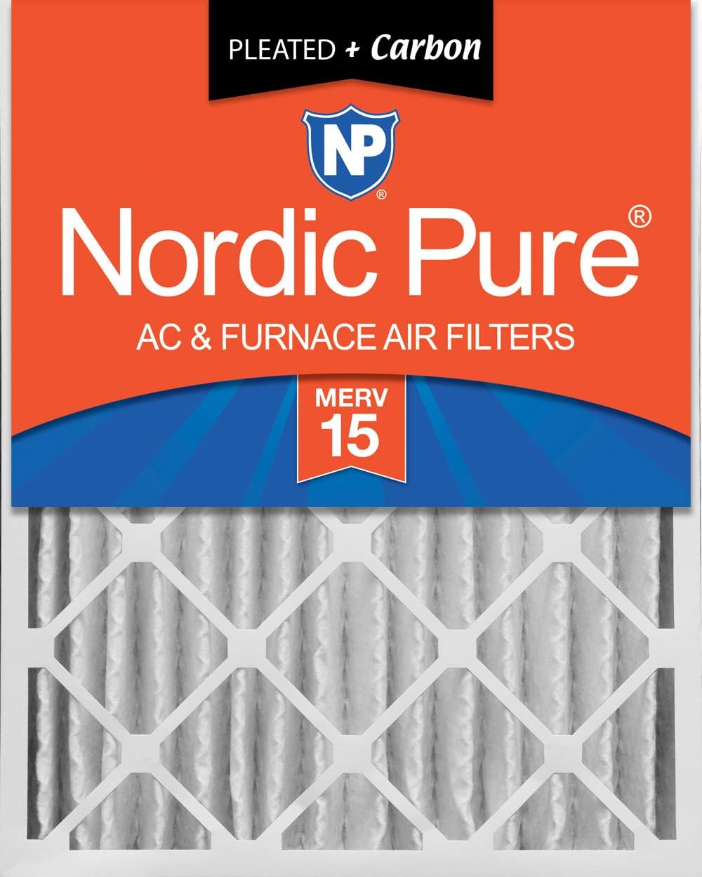 Nordic Pure 16x25x4 Pleated Air Filters with MERV 15 Plus Carbon
