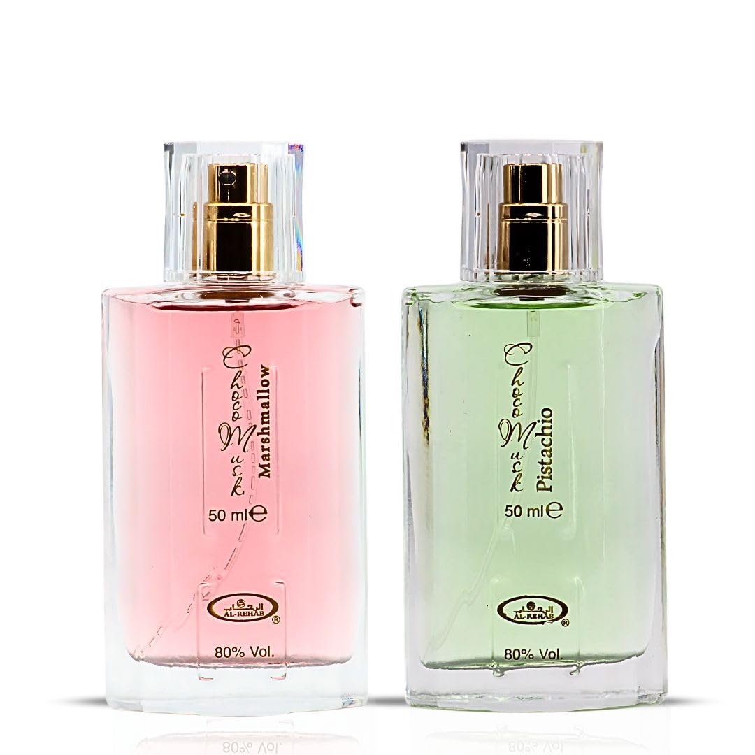 Indulge in Al-Rehab Choco Musk Marshmallow & Pistachio Perfumes