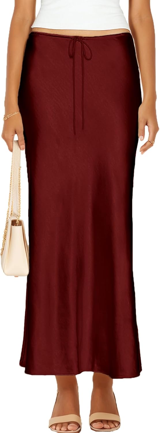 Womens Satin Silk Maxi Skirts for Casual and Formal Occasions