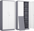 Yizosh Metal Garage Storage Cabinet with 5 Adjustable Shelves
