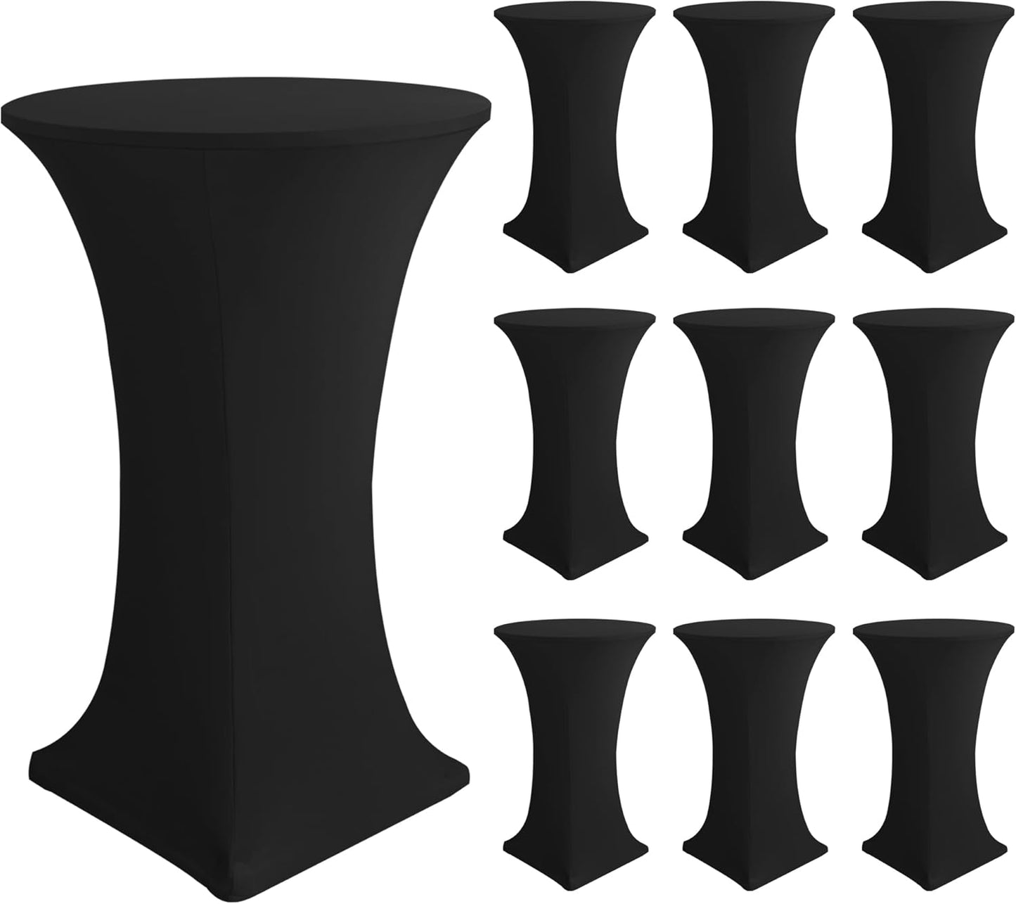 Spandex Round High Top Table Covers for Events - 10 Pack