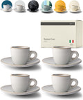 KIVY 3 oz Espresso Cups Set of 4 - Thick Walled Stoneware