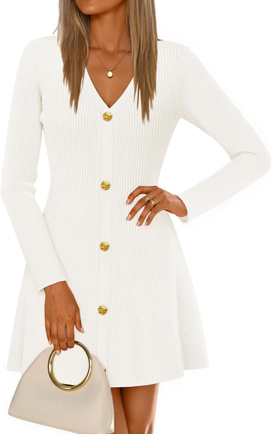 ZESICA Women's Fall Long Sleeve Sweater Dress for Style