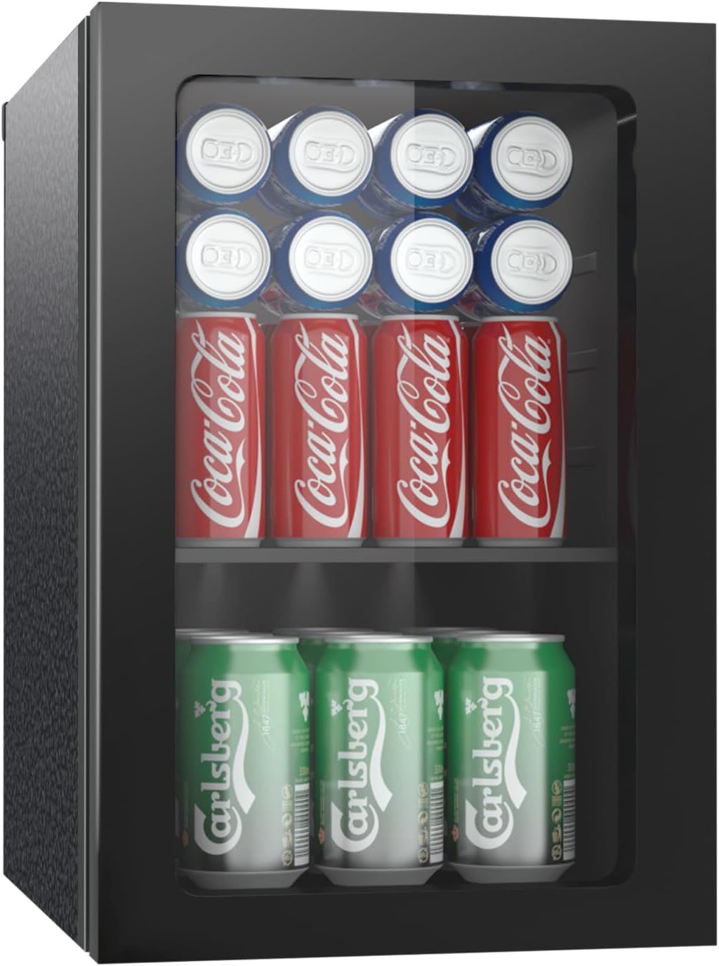 0.9 Cubic Feet Mini Fridge for Drinks with Glass Door