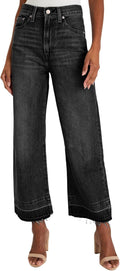 Women's High Waisted Wide Leg Jeans Zimbaplatinum - Trendy Straight