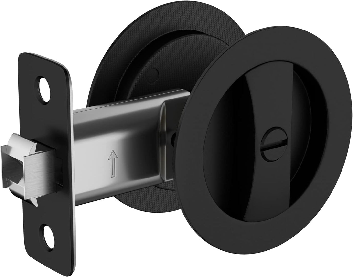 Matte Black Pocket Door Lock for Privacy and Security Needs