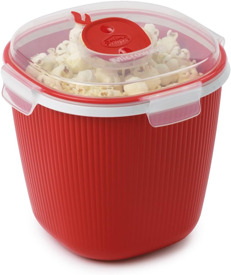 Effortless Popcorn Delight - Red Microwave Popper