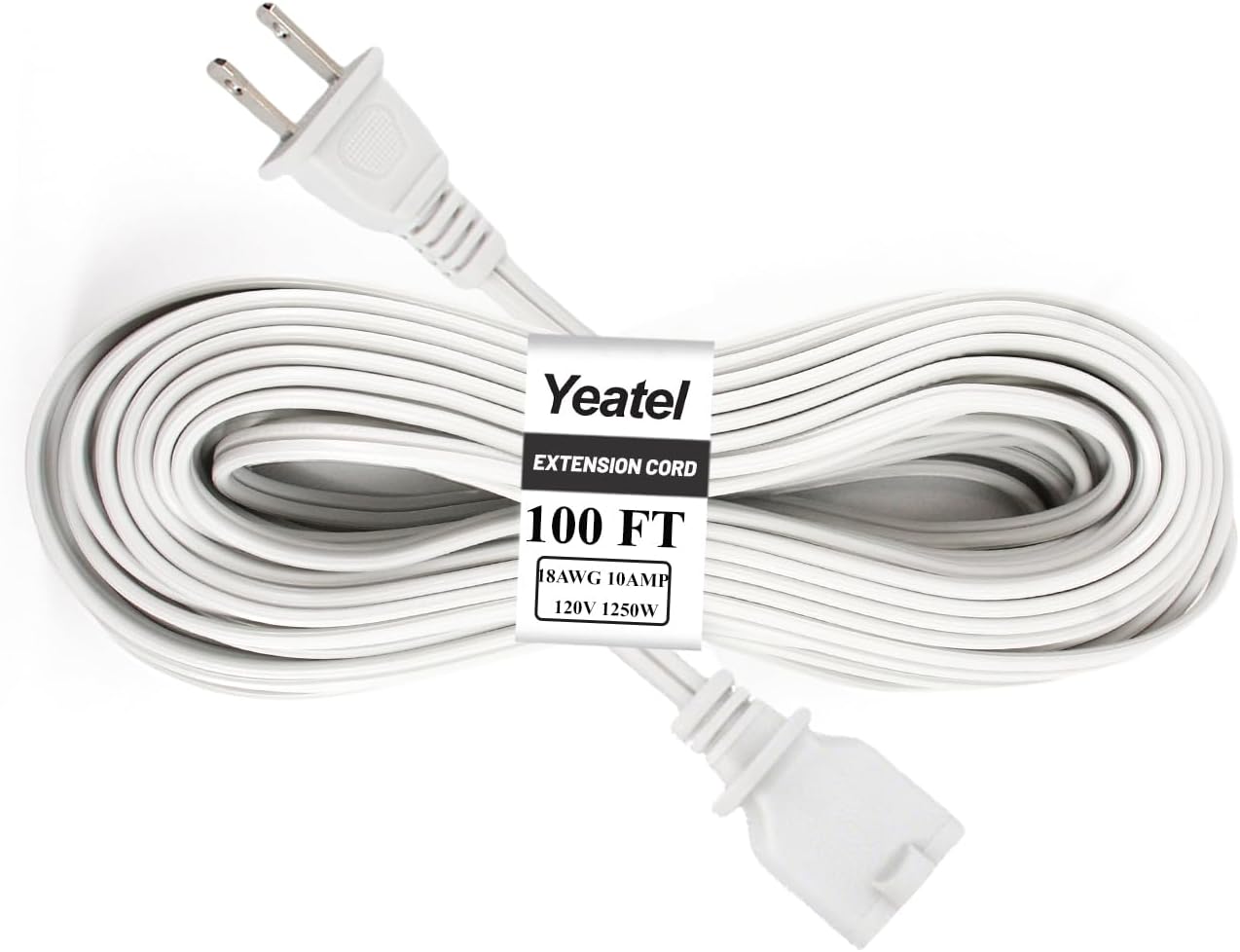 2 Prong Extension Cord 100 FT for Yard, Garden and Pool
