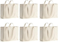 Canvas Tote Bag Reusable Grocery Bags 6 Pack - Heavy Duty, Washable