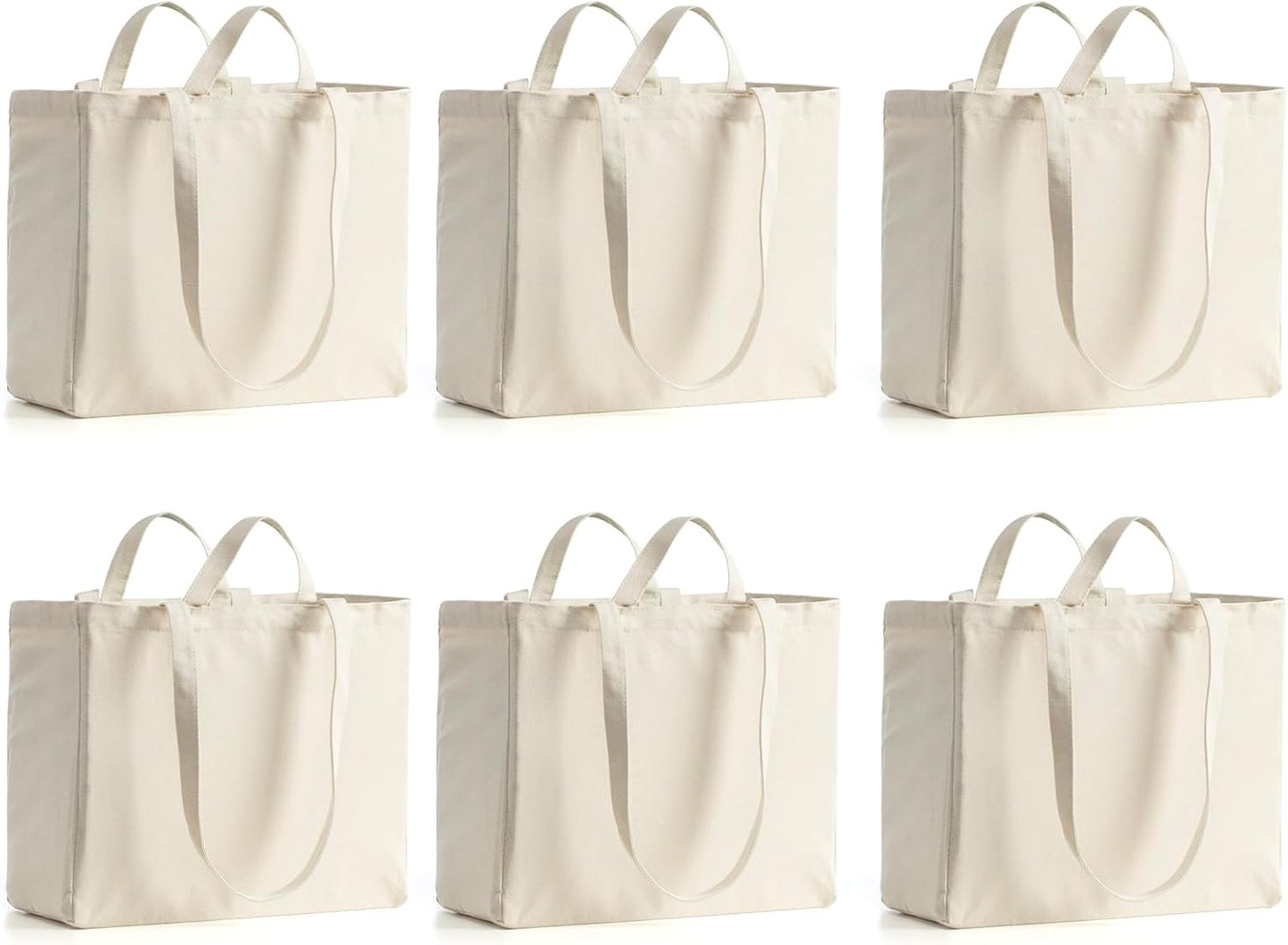 LINICE Reusable Grocery Bags Heavy Duty Canvas Tote Bag Set