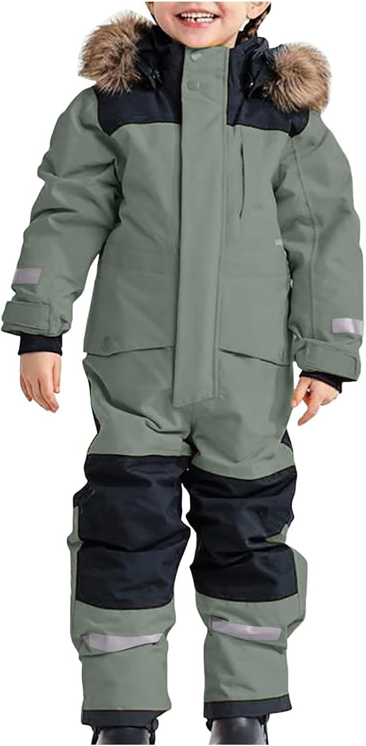 One Piece Snowsuit for Kids - Waterproof Winter Overalls