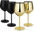 Stainless Steel Wine Glasses Set of 4 18oz - Unbreakable Metal Goblets
