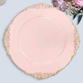 13 in Charger Plates Set of 12 - Blush Gold Baroque Disposable Acrylic