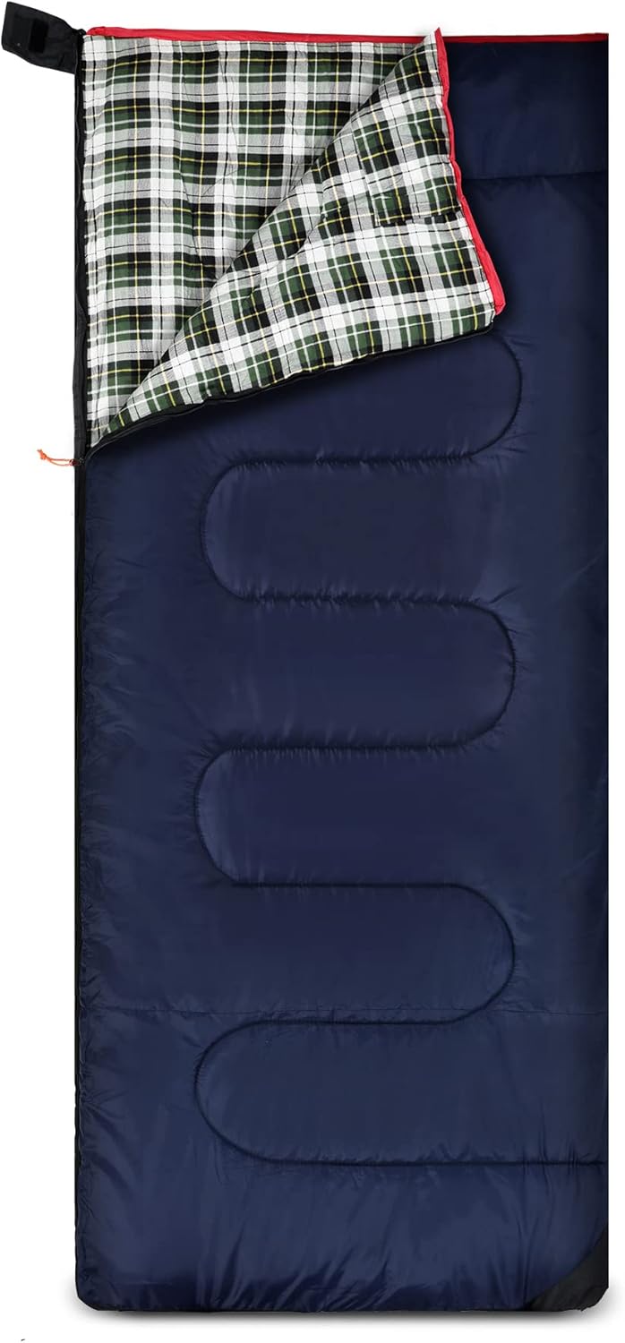 REDCAMP Cotton Flannel Sleeping Bag for Cold Weather Camping