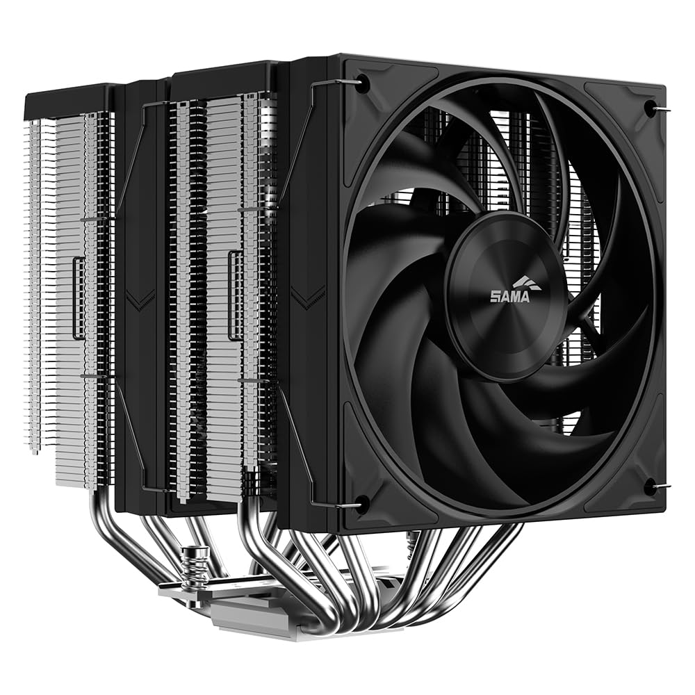 SAMA A60E Premium Dual Tower CPU Air Cooler with 6 Heat Pipes