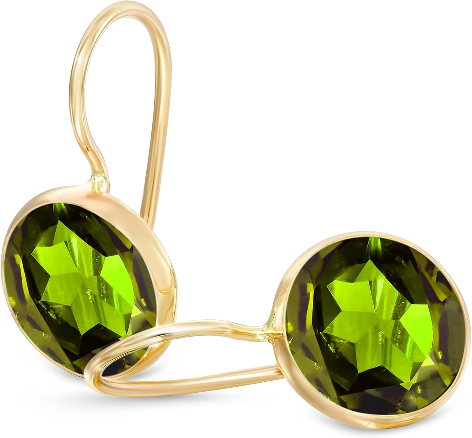14k Solid Yellow Gold Gemstone Earrings for Birthstone Lovers