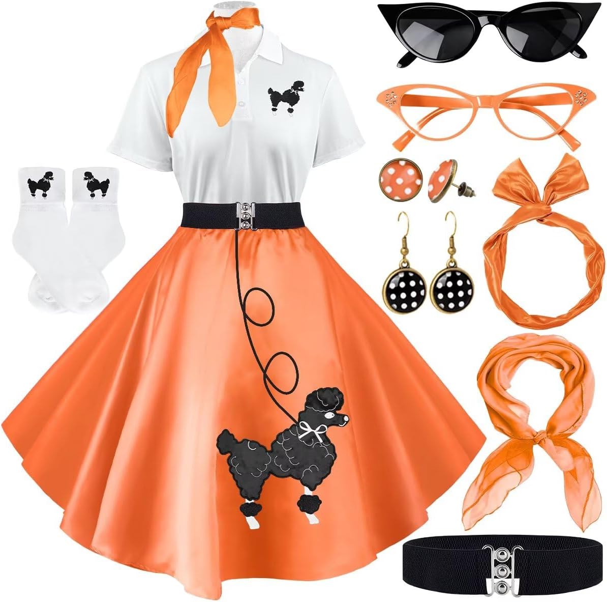 Sock Hop Outfits Women with 50s Accessories for Retro Fun