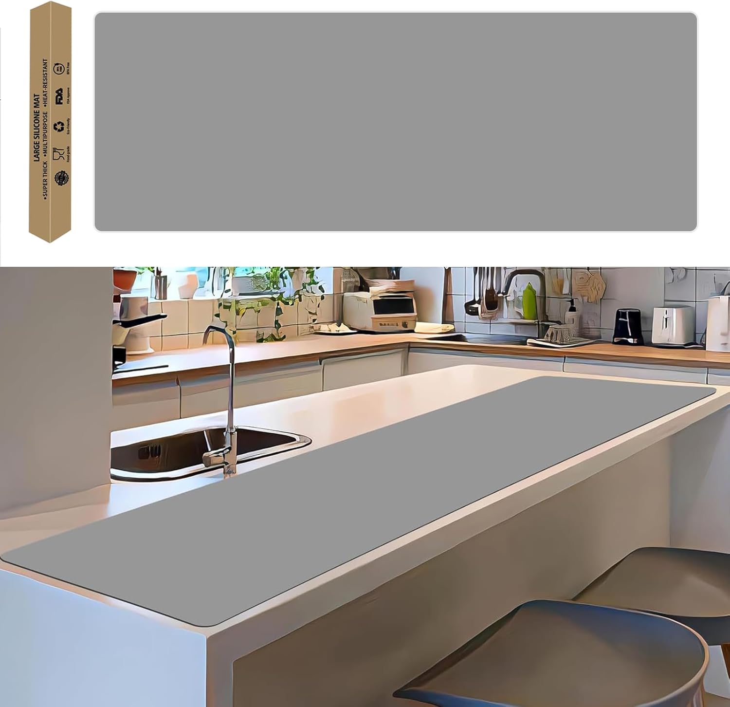 Large Silicone Mat for Kitchen Countertop Protection and Versatility