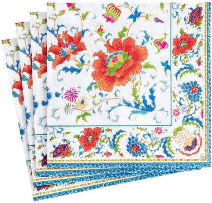Whimsical White Chinese Cocktail Napkins x2 Packs