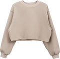 Amazhiyu Women Cropped Sweatshirt Pullover Fleece Crop Top - Cozy Fit
