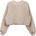 Amazhiyu Women Cropped Sweatshirt Fleece Crop Top - Cozy Fit