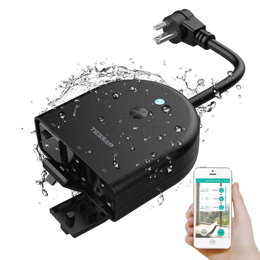 TESSAN Outdoor Smart Plug Waterproof with 3 Individual Sockets