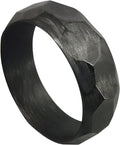 Handmade Full Carbon Fiber Faceted Ring - Matte, Durable Comfort