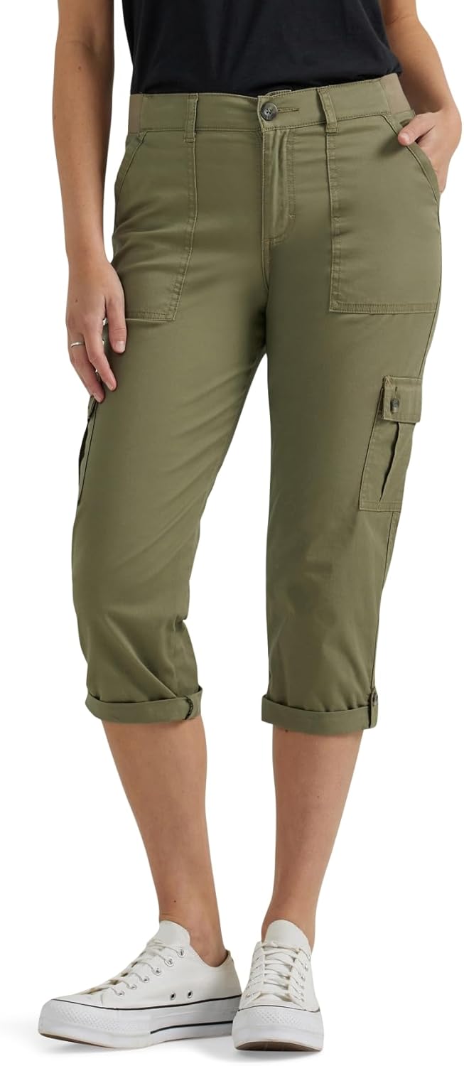 Lee Women's Ultra Lux Comfort Flex-to-Go Cargo Capri Pants