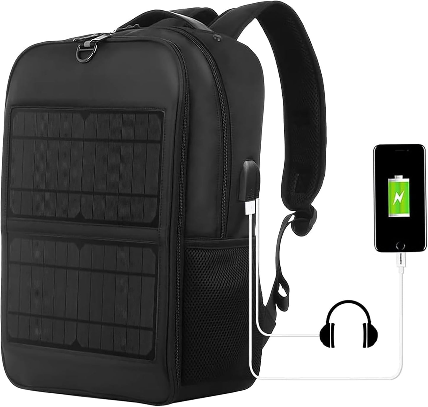 5V 14W Solar Backpack with USB Charging for Travel and Hiking